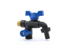 ברז גן כדורי כפול "1/2, בעל יציאה נוספת מבית פלס פיט